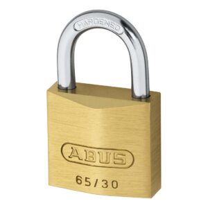 Cadenas Abus 65/30 en laiton massif avec anse en acier cémenté - S'entrouvrant, code clé 301 – Image 2