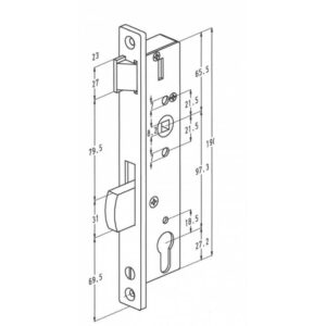 Sobinco 8001 serrure pour cylindre avec entraxe 97,30 mm – Image 2
