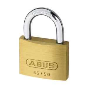 Abus cadenas 55/50 en laiton massif avec anse en acier cémenté - S'entrouvrant, code clé 5501 – Image 2