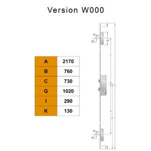 KFV AS 2300 serrure multipoints avec 2 pênes ronds - À cylindre – Image 3