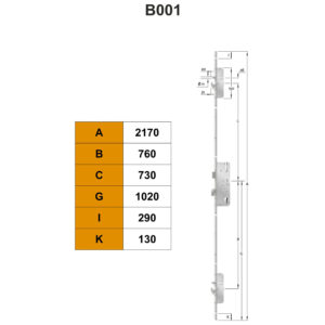 KFV AS 2600 serrure multipoint à crochet et pêne rond - Manœuvre à cylindre – Image 4