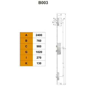 KFV AS 2600 serrure multipoint à crochet et pêne rond - Manœuvre à cylindre – Image 5
