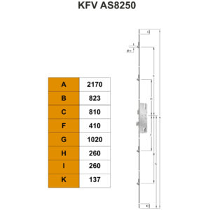 KFV AS 8250 serrure multipoints avec 4 galets ronds - À cylindre – Image 3