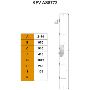 KFV AS 8772 serrure multipoint à 4 galets - Manœuvre à cylindre – Image 3