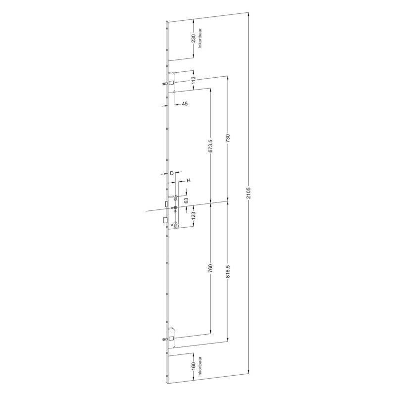 Winkhaus-B2-serrure multipoint - Mesures