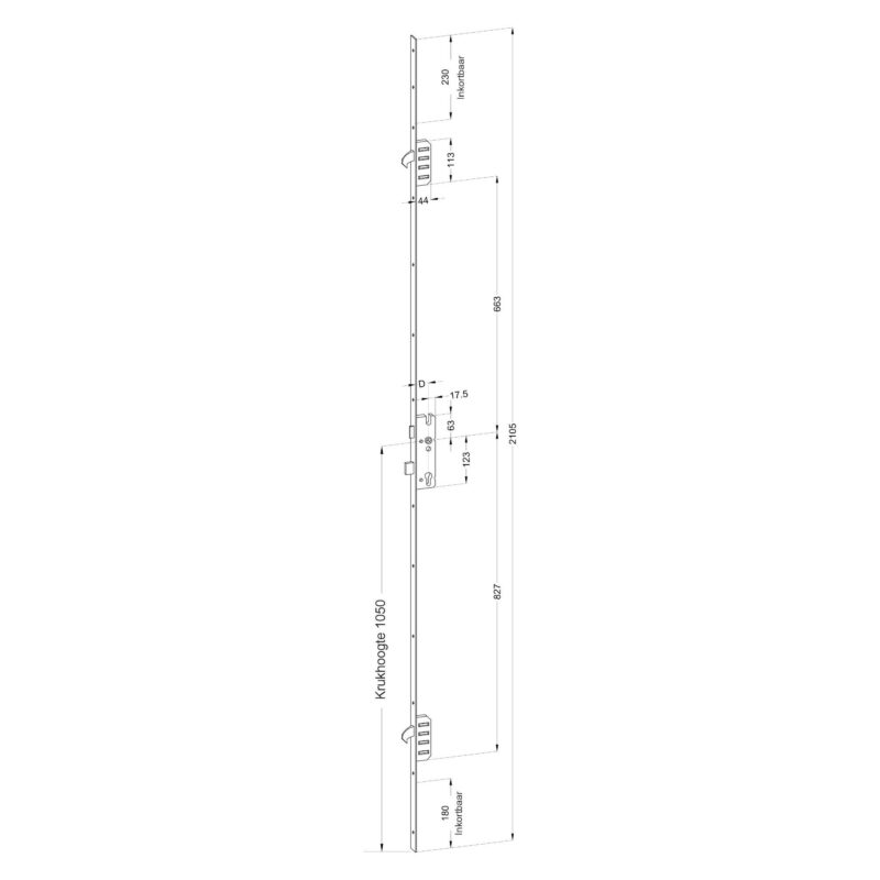 Winkhaus-M2-serrure multipoint - Mesures