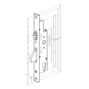 Sobinco 8611 serrure monopoint à rouleau - Têtière plate – Image 4