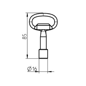 Clé EMKA 1004-24 | Triangle de 10 mm | Zamak noir