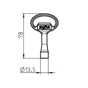 Clé EMKA 1004-26 | Triangle de 6,5 mm CNOMO | Zamak noir