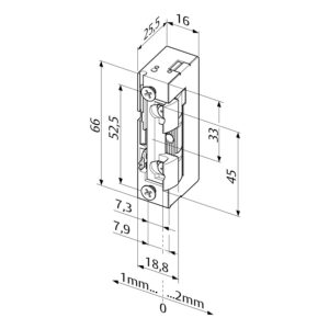 EffEff 118E530-----A71 | Gâche électrique pour pêne à rouleau | À émission 10-24 V AC/DC – Image 2
