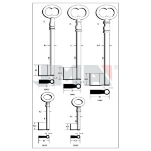 Ébauche de clé JMA 1207G – vue groupée
