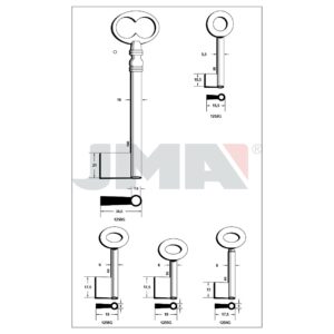 Ébauche de clé JMA 1255G – vue groupée