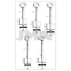 Ébauche de clé JMA 1610G – vue groupée