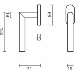 I Shape | Poignée de fenêtre | Inox – Image 2