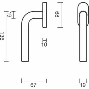 L Shape | Poignée de fenêtre | Inox – Image 2