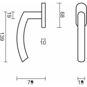 C Shape | Poignée de fenêtre | Inox – Image 2