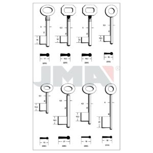 Ébauche de clé JMA 224G – vue groupée