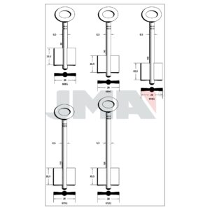 Ébauche de clé JMA 609G – vue groupée