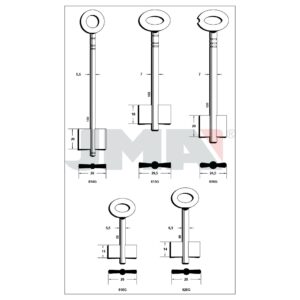 Ébauche de clé JMA 618G – vue groupée