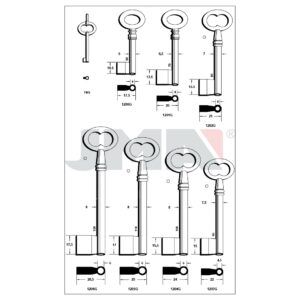 Ébauche de clé JMA 74G – vue groupée