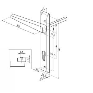 Sobinco 838L VI | Garniture avec béquille type volet roulant | Côté extérieur – Image 4