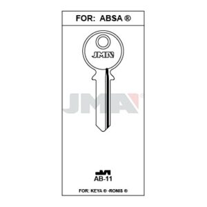 Ébauche de clé JMA AB-11 – vue groupée