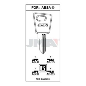 Ébauche de clé JMA AB-1I – vue groupée