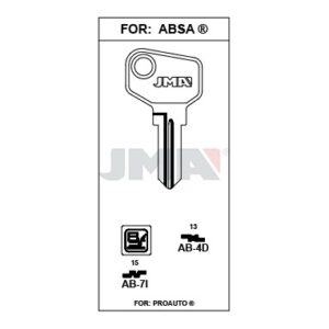 Ébauche de clé JMA AB-4D – vue groupée