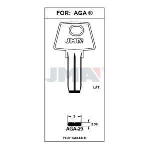 Ébauche de clé JMA AGA-29 – vue groupée
