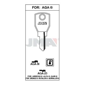 Ébauche de clé JMA AGA-9I – vue groupée