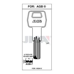 Ébauche de clé JMA AGB-7 – vue groupée