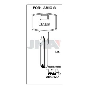 Ébauche de clé JMA AMG-12D – vue groupée