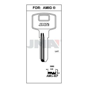 Ébauche de clé JMA AMG-8D – vue groupée