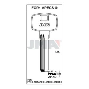 Ébauche de clé JMA AP-4D – vue groupée
