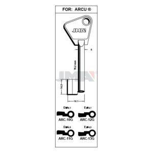 Ébauche de clé JMA ARC-13G – vue groupée