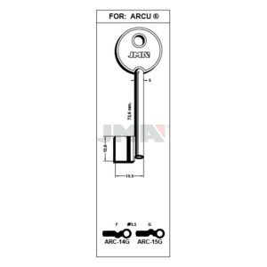 Ébauche de clé JMA ARC-15G – vue groupée
