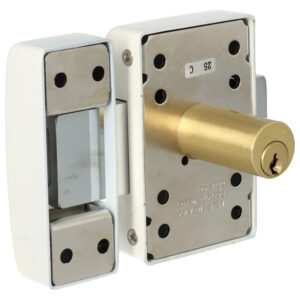 Abus V83 CB45 | Verrou de porte en applique | Bouton à l'intérieur et cylindre à l'extérieur – Image 2
