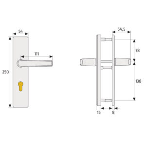 Abus | Garniture de sécurité anti-effraction avec protection du cylindre | Béquille double | PC 92 mm – Image 3