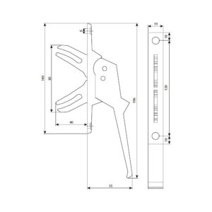 Argenta Type 70 | Poignée de fenêtre | Commande double – Image 2