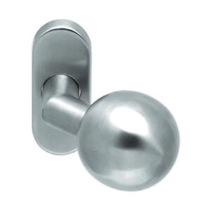 Artitec | Bouton boule coudé sur rosace ovale | Inox mat | Classe 3/4 (EN 1906)