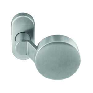 Artitec | Bouton plat coudé sur rosace ovale | Inox mat | Classe 3/4 (EN 1906)