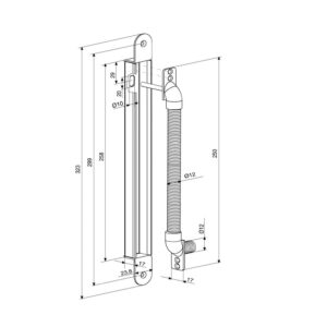 Assa Abloy EA280 | Passage de câble flexible | À encastrer | 260 mm | Chromé – Image 2