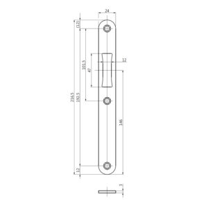 BKS B-90000-01-0-8 Gâche | Inox | Réversible | F24 | Bouts ronds – Image 2
