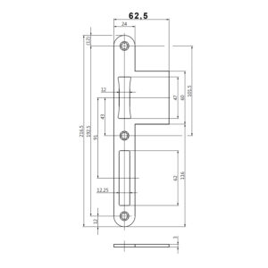 BKS B-90000-61 Gâche à rebord latéral | Inox | Tirant droit ou gauche | F24 | Bouts ronds – Image 2