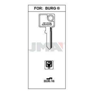 Ébauche de clé JMA BUR-16 – vue groupée
