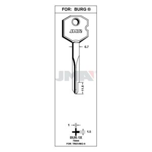 Ébauche de clé JMA BUR-1X – vue groupée