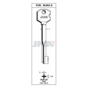 Ébauche de clé JMA BUR-2X – vue groupée