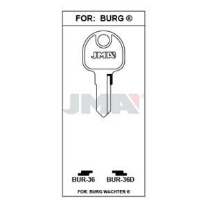 Ébauche de clé JMA BUR-36D – vue groupée