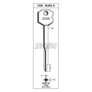 Ébauche de clé JMA BUR-3X – vue groupée