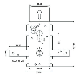 Bever 8302 serrure à tringles pour porte de garage basculante | Verrouillage latéral – Image 4